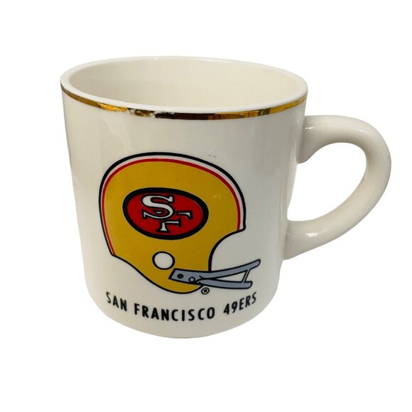 Vintage San Francisco 49ers 1983 Roster Mug With Gold Trim - Picture 1 of 12